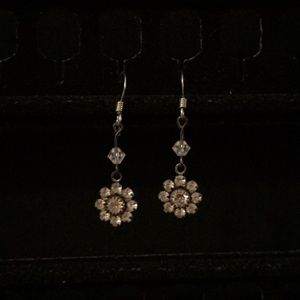 Jewelry - Rhinestone flower dangle earrings Jewelry - Rhinestone flower dangle earrings